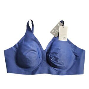 Knix Revolution V-Neck Bra, Wireless, Padded,Midnight Blue, XXXXL+/ 44D,DD,DDD